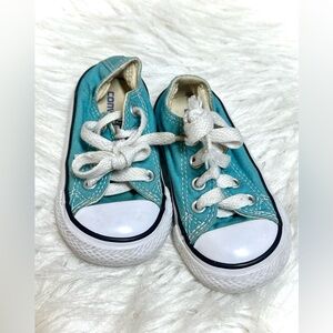 Converse Kids Turquoise Canvas Sneakers